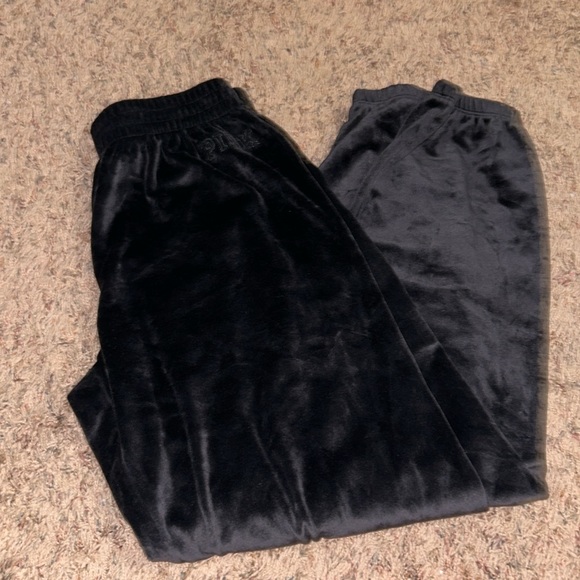 PINK Victoria's Secret Pants - SOLD- PINK VS Black Velvet Sweatpants